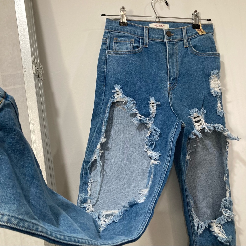 Womens moms jeans distressed